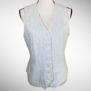 Lauren cream linen  pinstriped vest